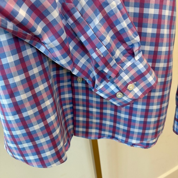 Men's Egara XL Multicolor Plaid Non-Iron Long Sleeve Button-Down Dress Shirt - Picture 7 of 11